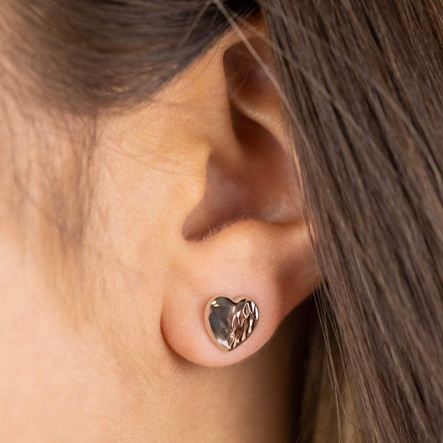 Ohrstecker 925er Silber Herz Roségold