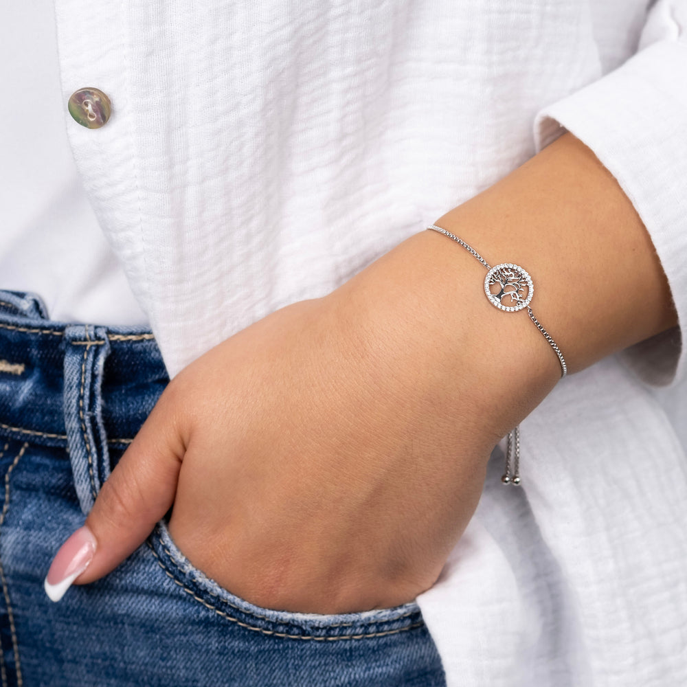 Armband 925er Silber Lebensbaum mit Zirkonia