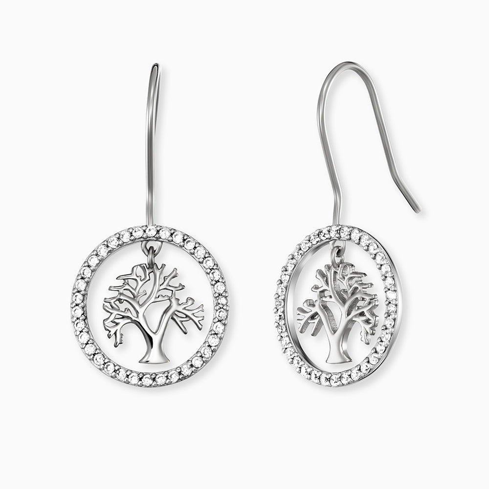 Ohrhänger 925er Silber Lebensbaum mit Zirkonia