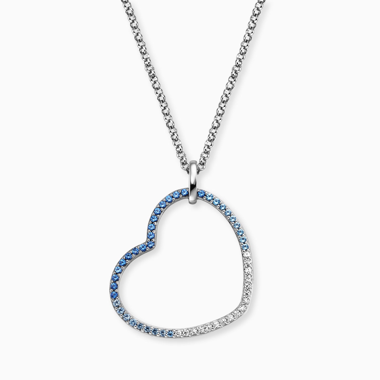 Halskette 925er Silber Herz Ocean mit Zirkonia