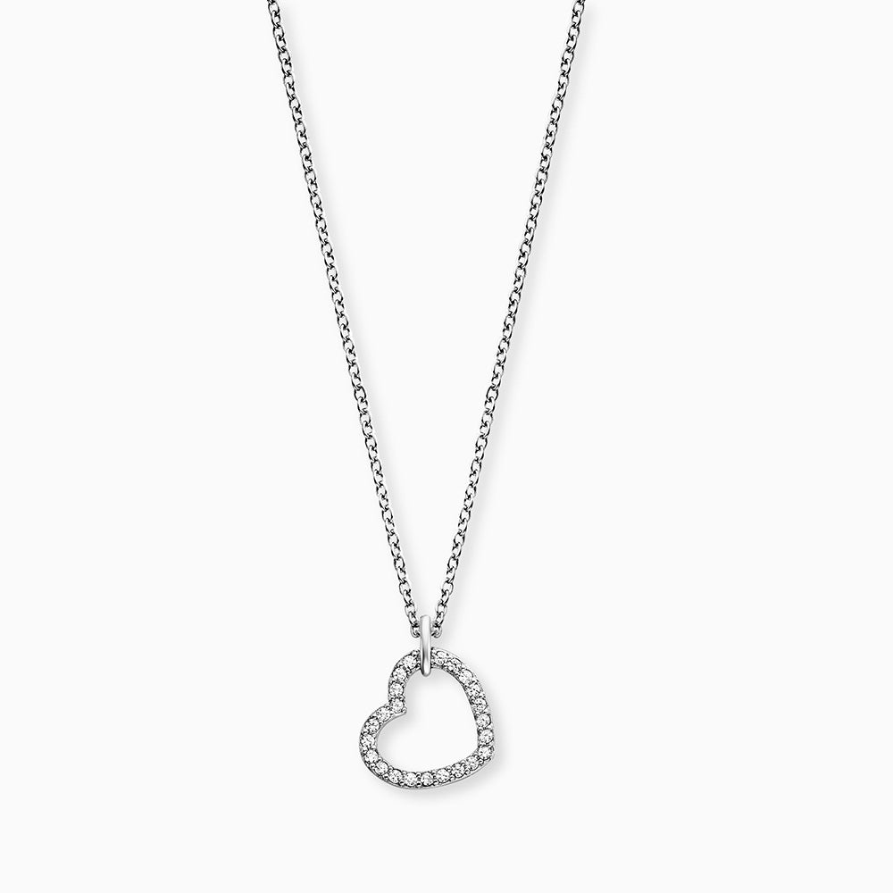 Halskette 925er Silber Herz mit Zirkonia