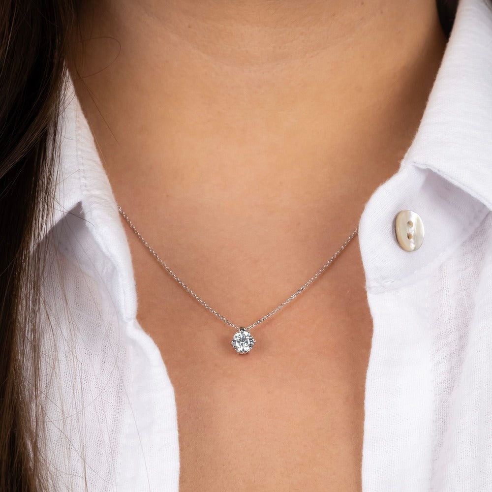 Halskette 925er Silber Shiny mit Zirkonia