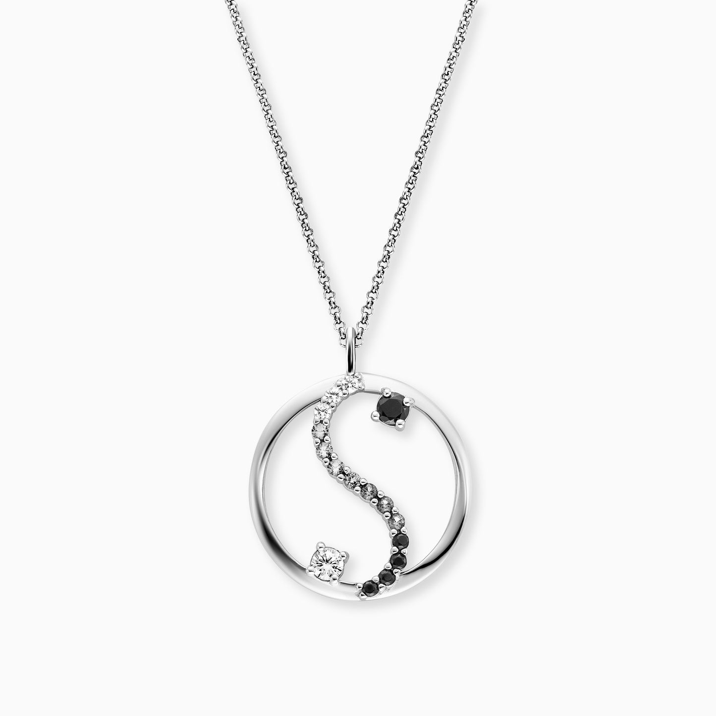 Halskette 925er Silber Yin Yang mit Zirkonia