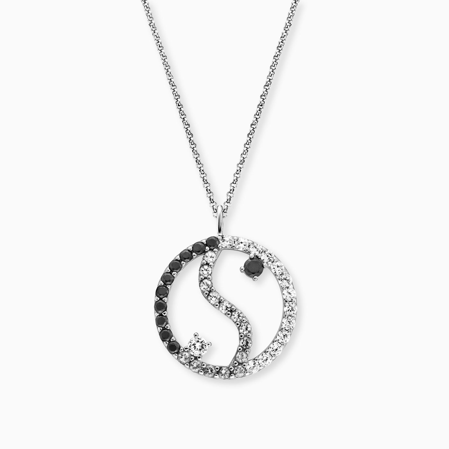 Halskette 925er Silber Yin Yang mit Zirkonia