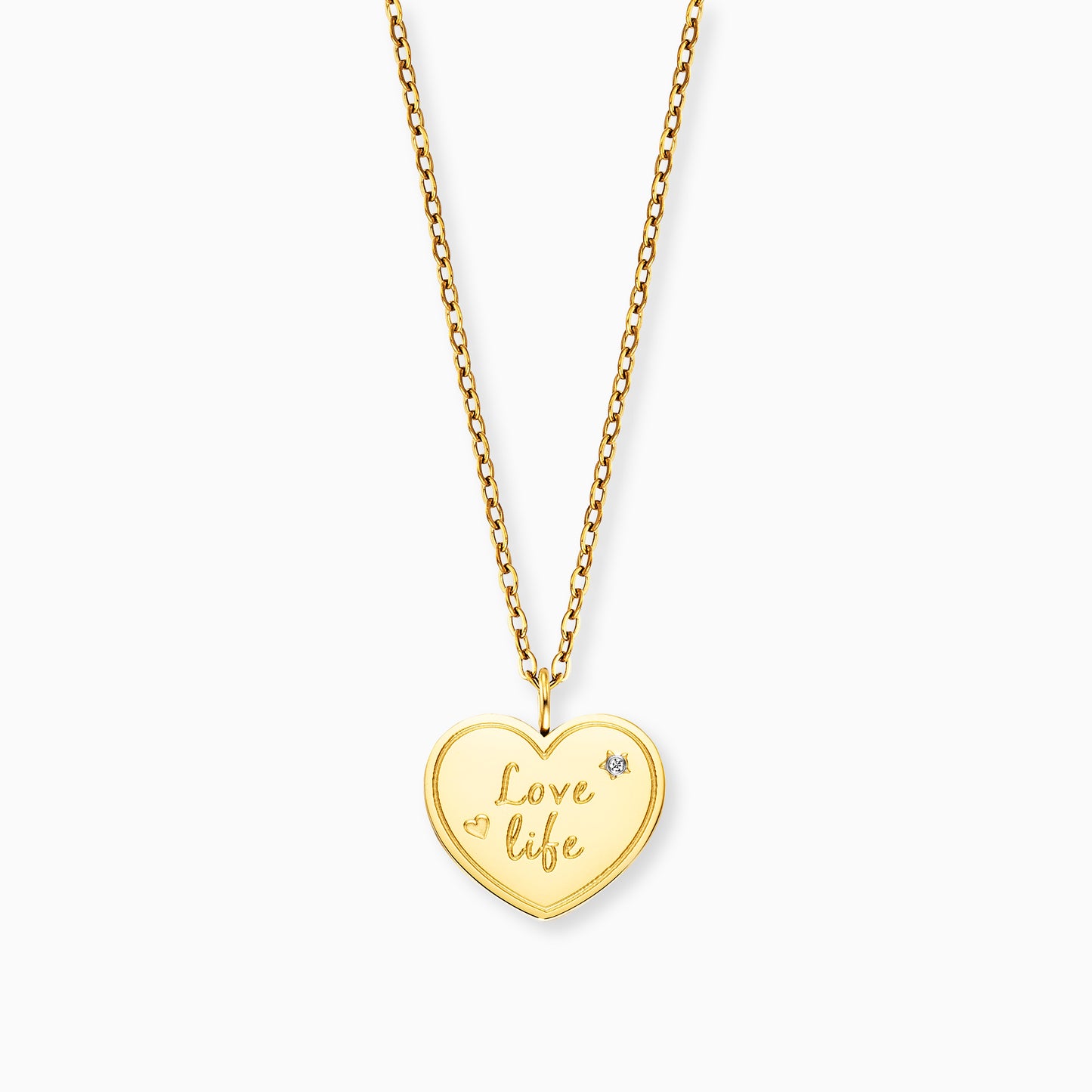 Grußkarte Love mit Halskette Edelstahl Gold