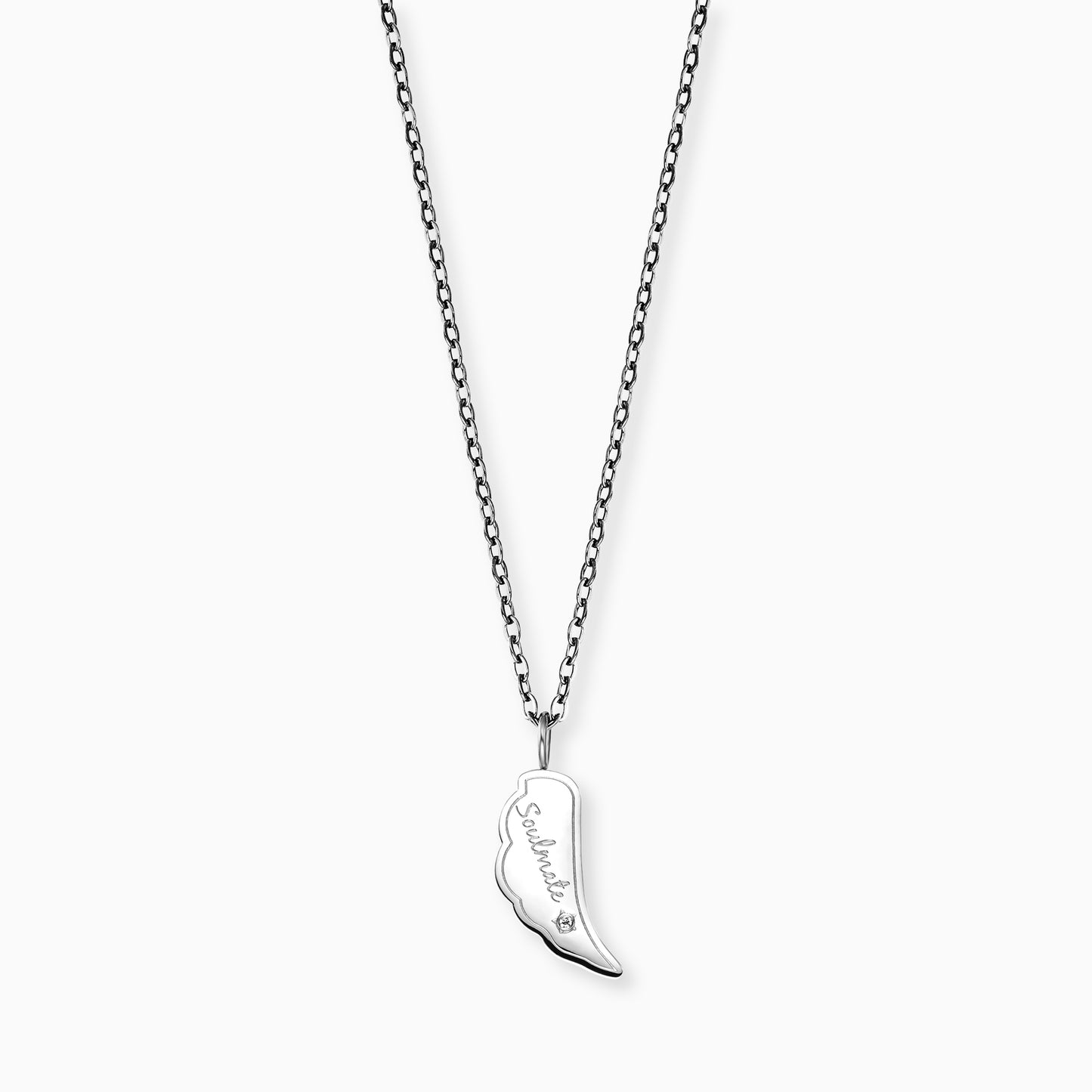 Grußkarte Soulmate mit Halskette Edelstahl Silber