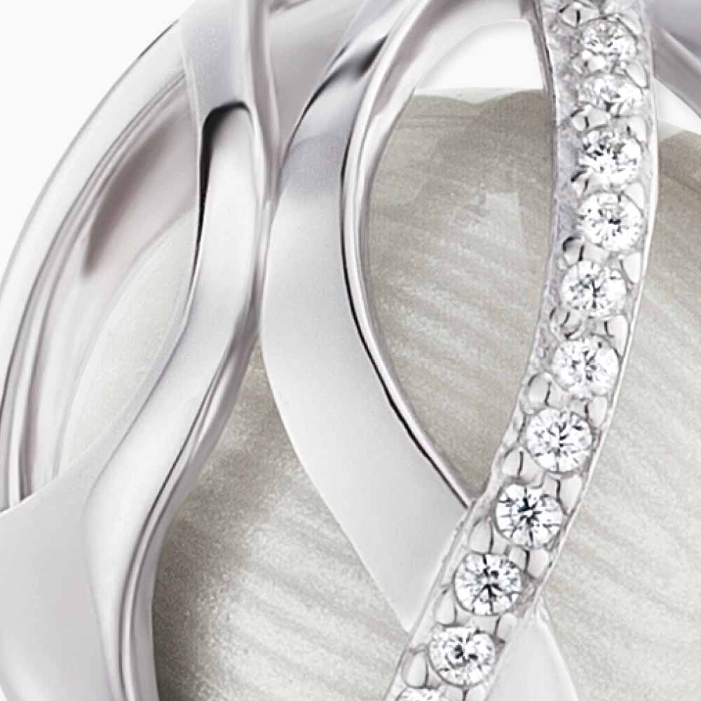 Anhänger 925er Silber Paradise Klangkugel Weiß mit Zirkonia