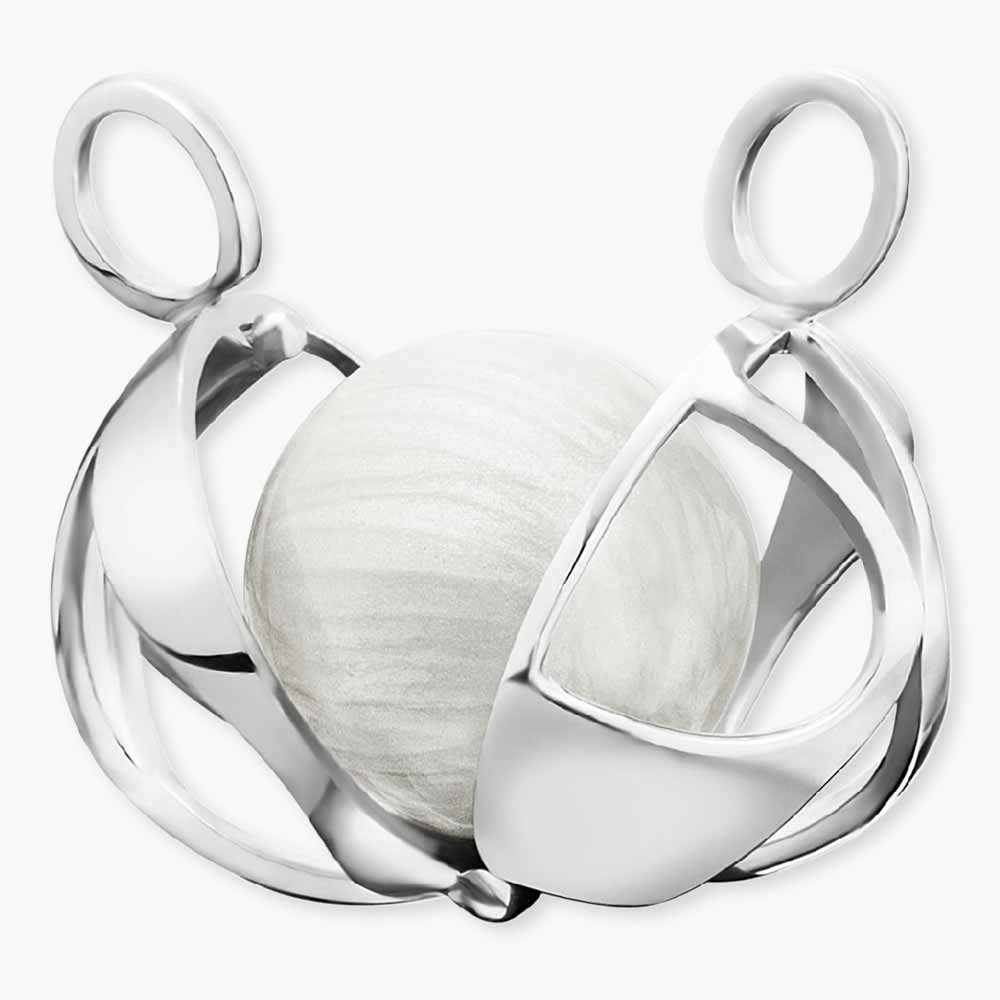 Anhänger 925er Silber Paradise Klangkugel Weiß mit Zirkonia