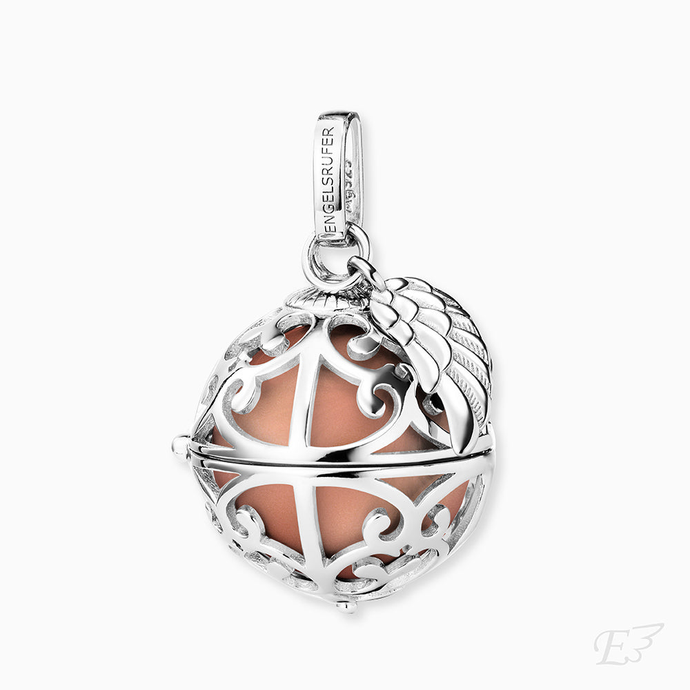 Anhänger 925er Silber Engelsrufer Flügel mit Klangkugel Rosé