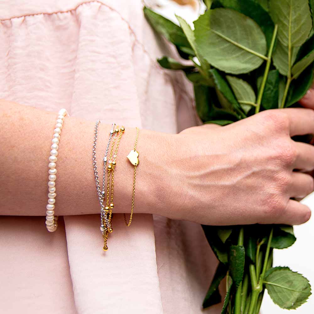 Armband 925er Silber mit Süßwasserperlen