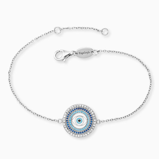 Armband 925er Silber Nazar Auge mit Emaille und Zirkonia Multicolor