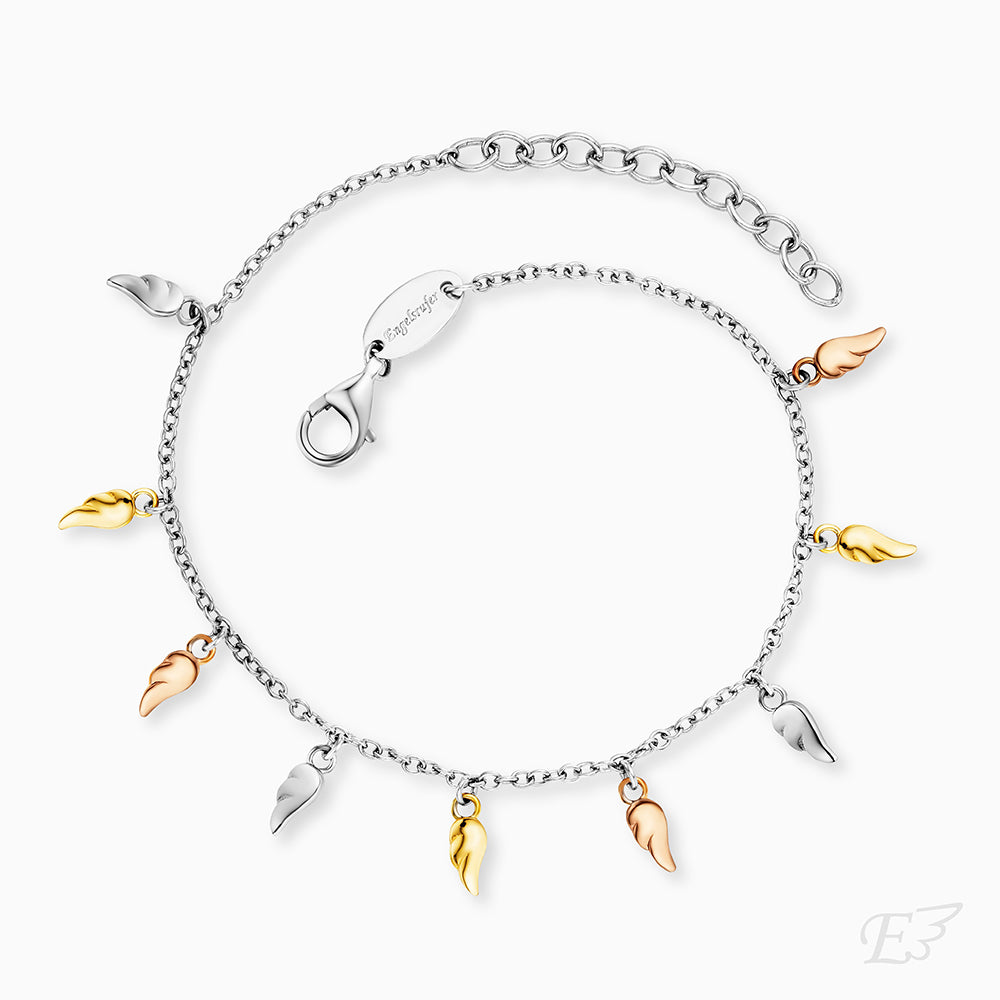 Armband 925er Silber Flying Wings Tricolor