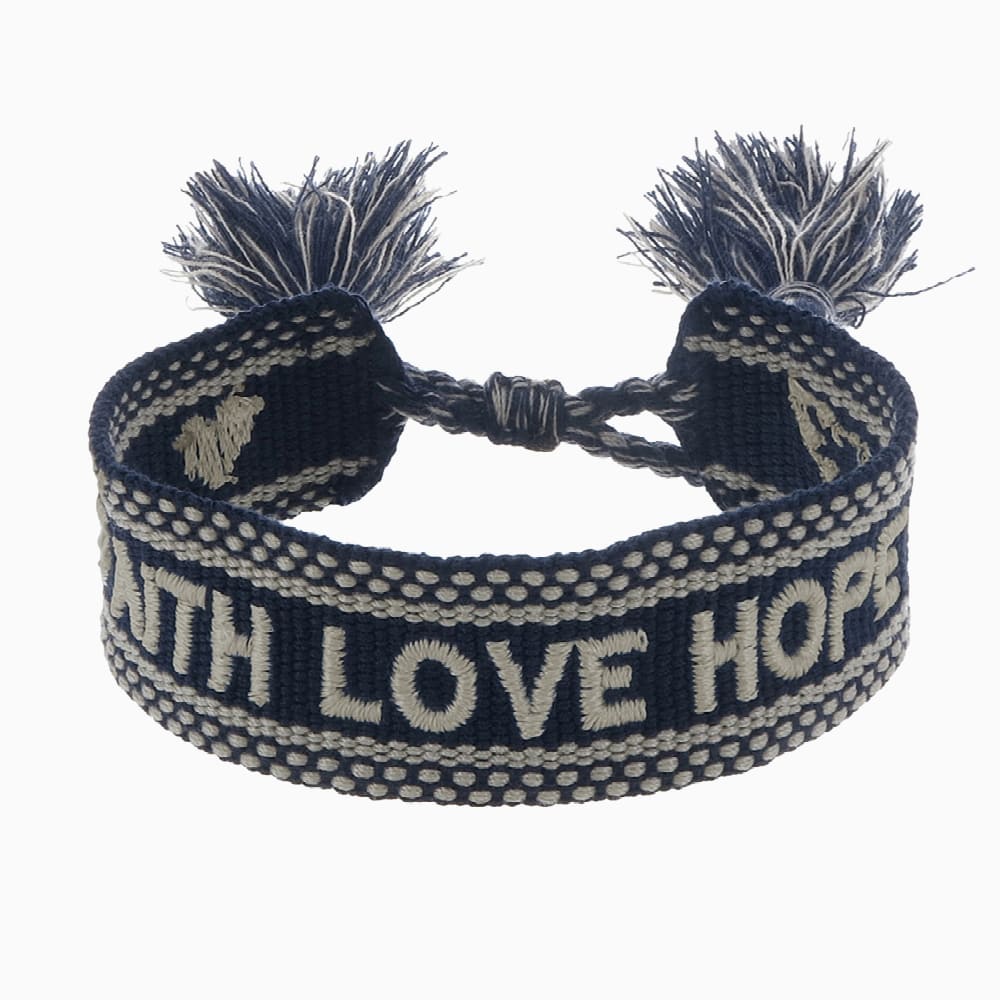 Armband Baumwolle Faith Love Hope