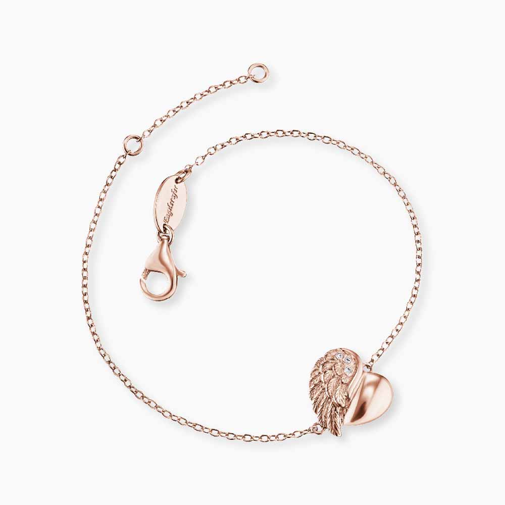 Armband 925er Silber Herzflügel mit Zirkonia