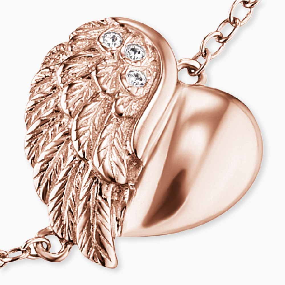 Armband 925er Silber Herzflügel mit Zirkonia