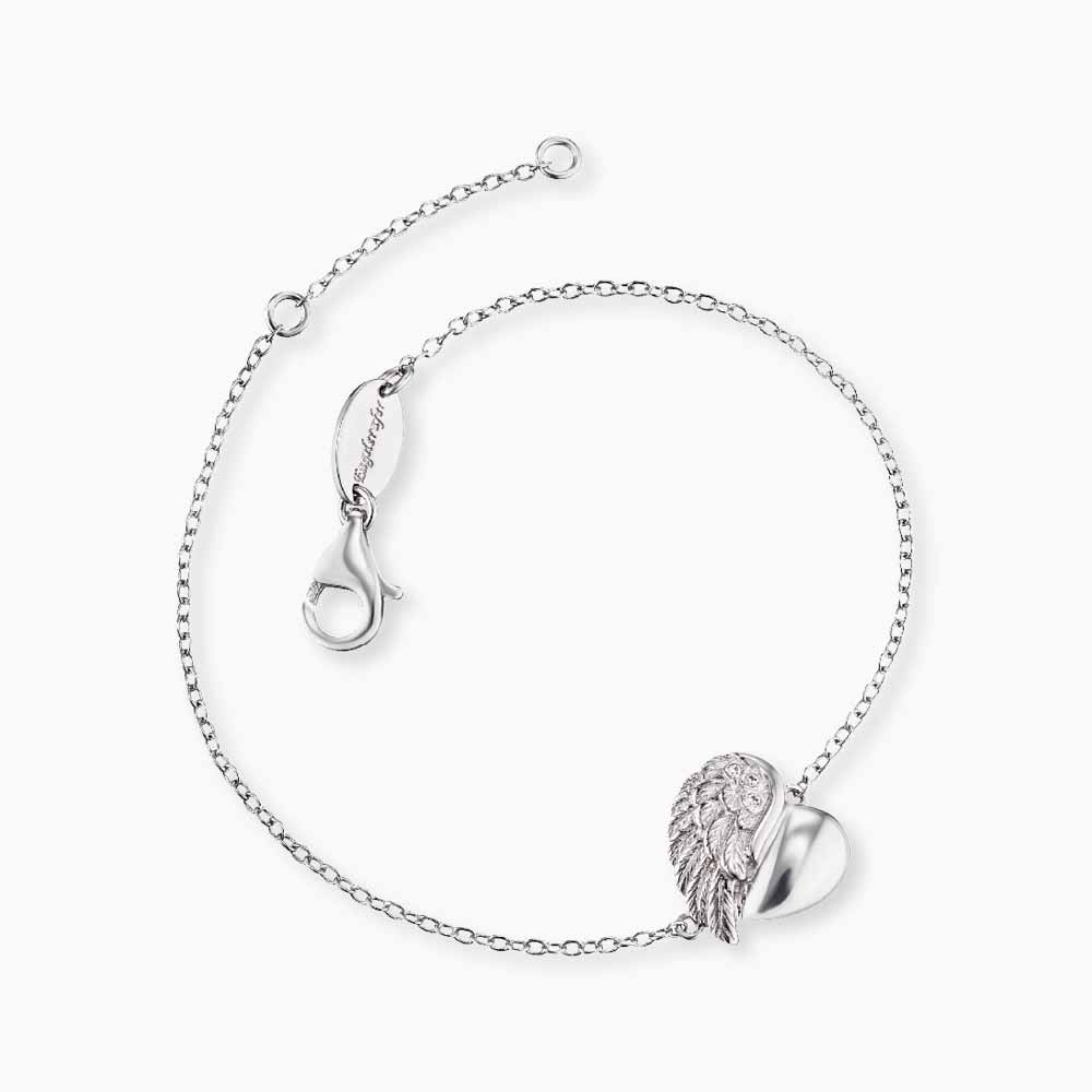 Armband 925er Silber Herzflügel mit Zirkonia