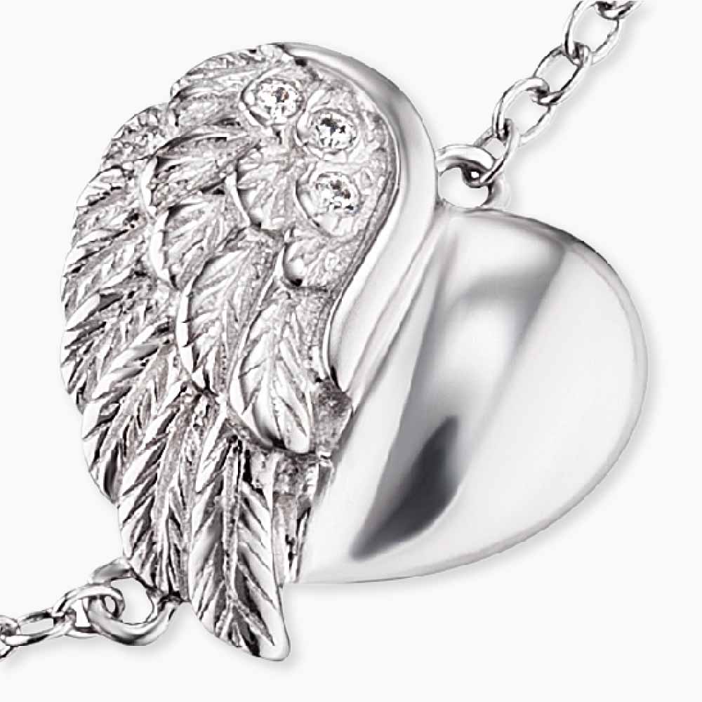 Armband 925er Silber Herzflügel mit Zirkonia