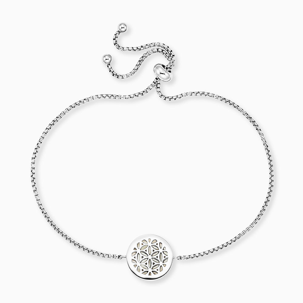 Armband 925er Silber Lebensbaum Perlmutt Weiß