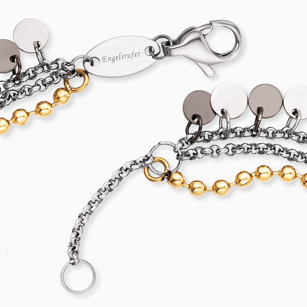 Duo 2 in 1: Armband Edelstahl BOHO Hand Fatimas Bicolor
