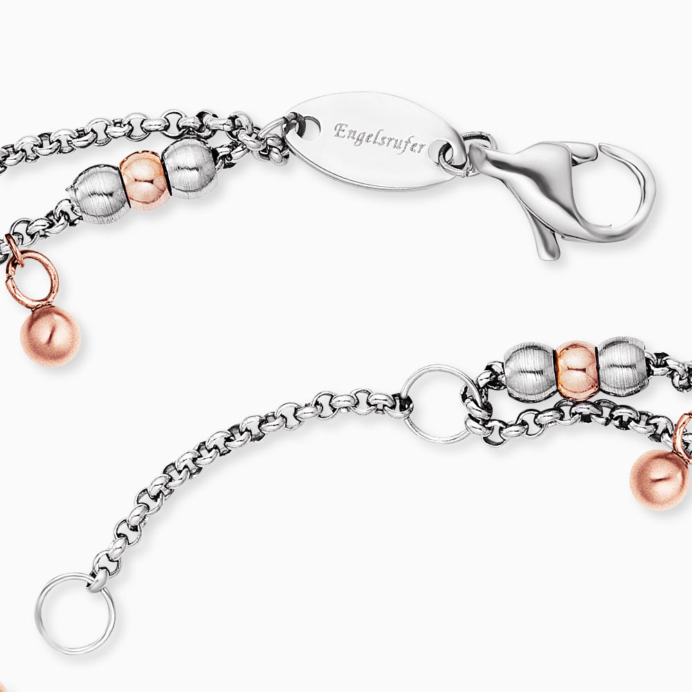 Duo 2 in 1: Armband Edelstahl BOHO Bicolor mit Süßwasserperlen