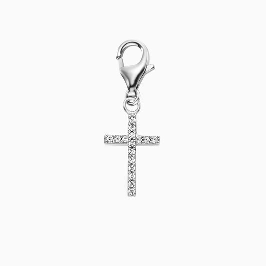 Charm 925er Silber Kreuz mit Zirkonia
