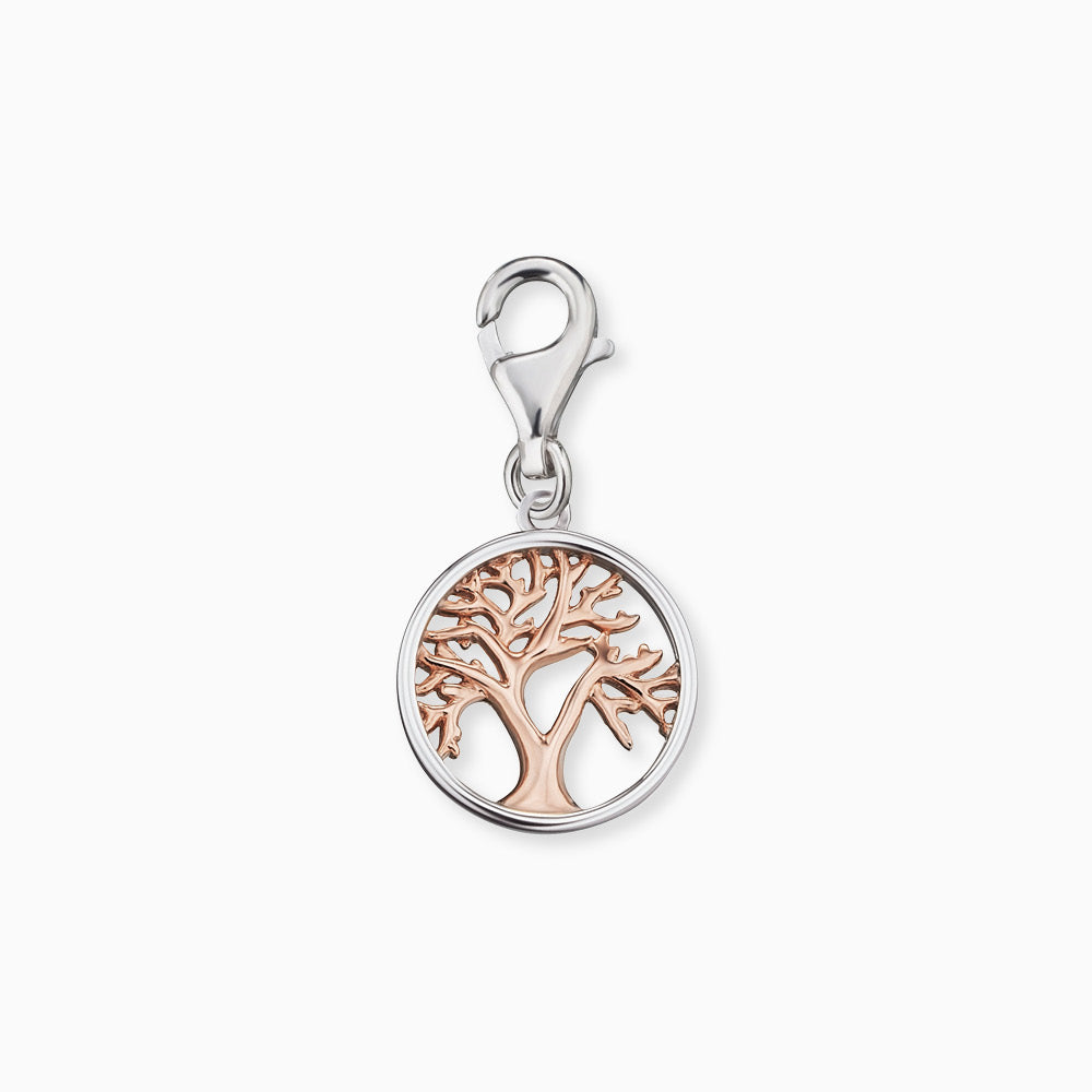 Charm 925er Silber Lebensbaum Bicolor