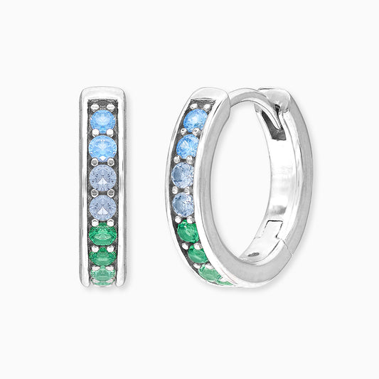 Creole 925er Silber Regenbogen mit Zirkonia Multicolor