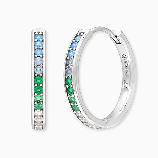 Creole 925er Silber Regenbogen mit Zirkonia Multicolor