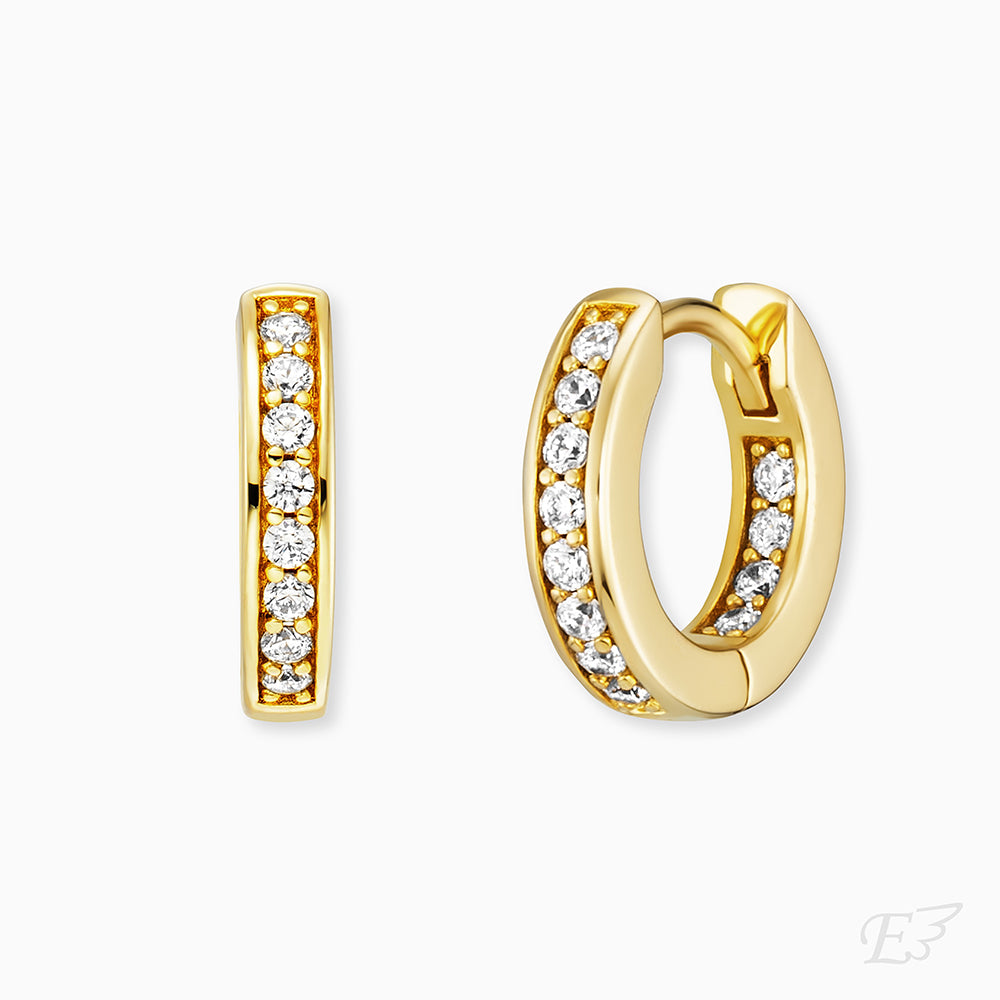 Creole 925er Silber Emma Gold mit Zirkonia