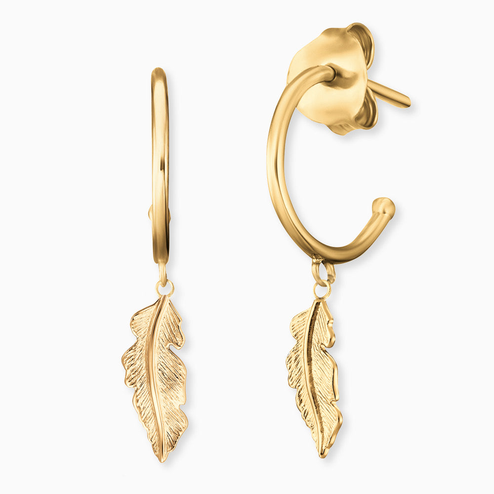 Creole 925er Silber Feder Gold