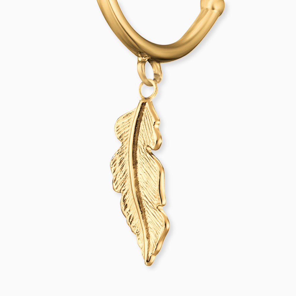 Creole 925er Silber Feder Gold