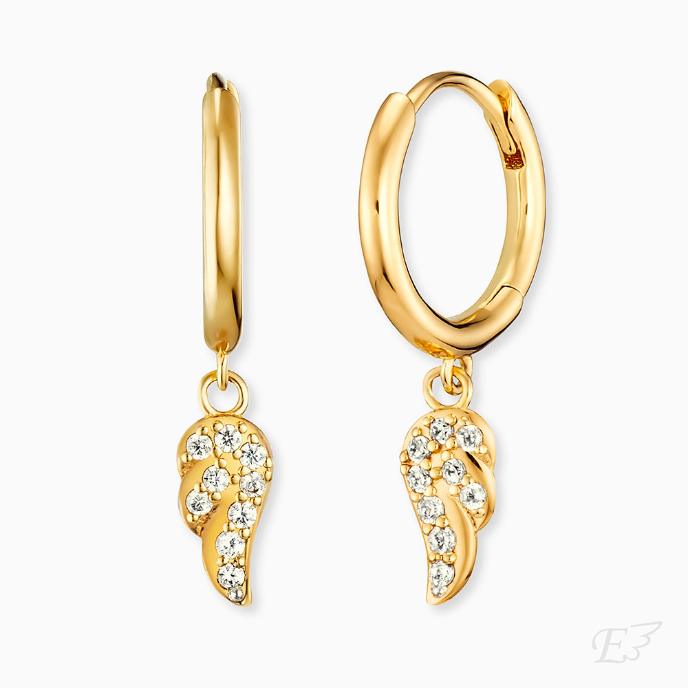 Creole 925er Silber Flying Wings Gold mit Zirkonia