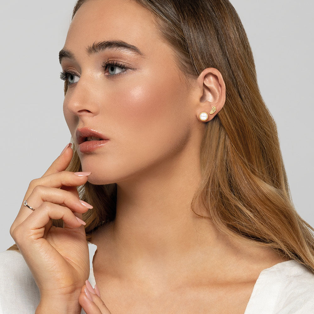 Ohrstecker 925er Silber Gold mit Muschlekernperle