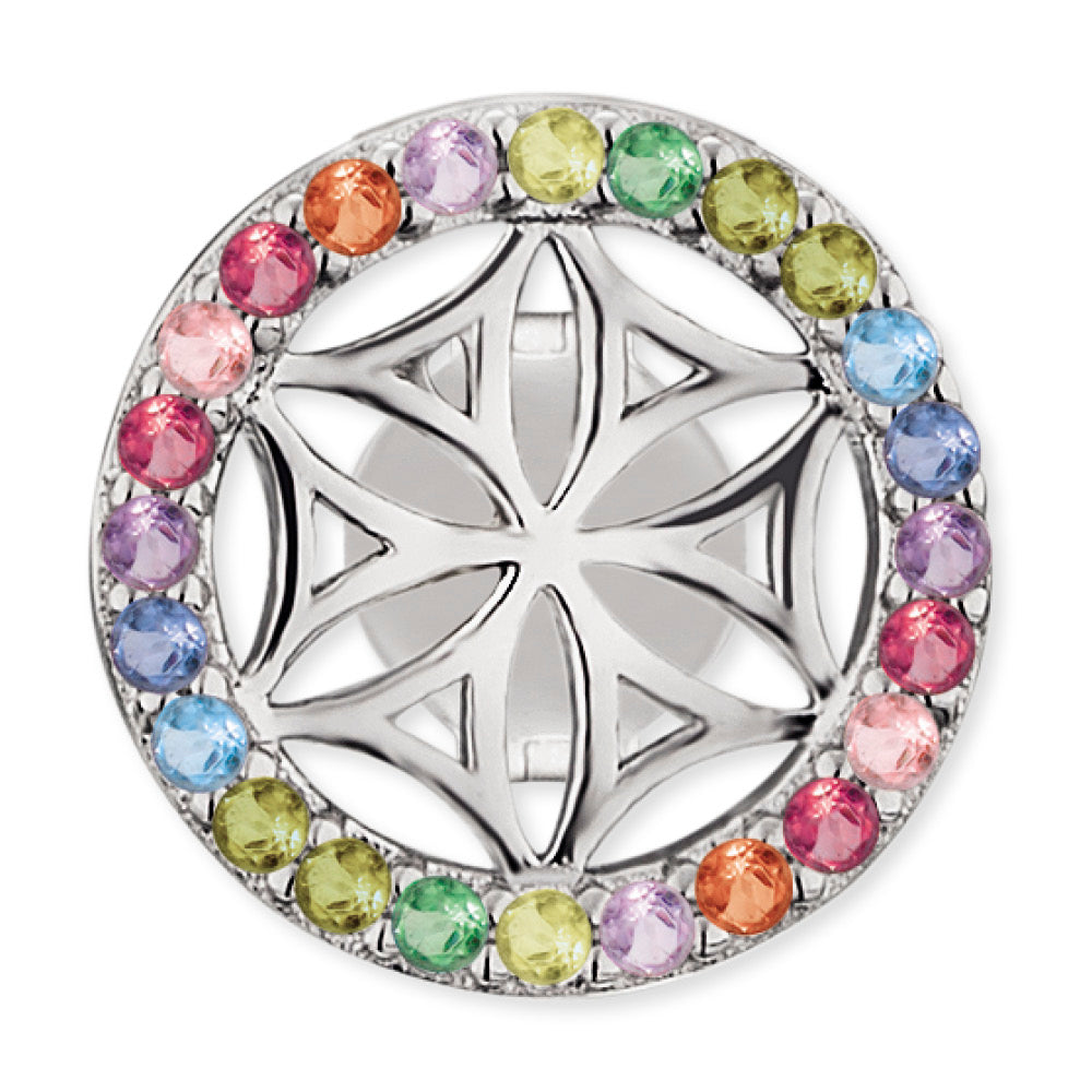 Ohrstecker 925er Silber Lebensblume mit Zirkonia Multicolor