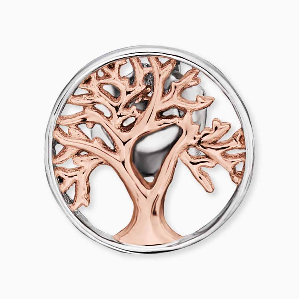 Ohrstecker 925er Silber Lebensbaum Bicolor Roségold