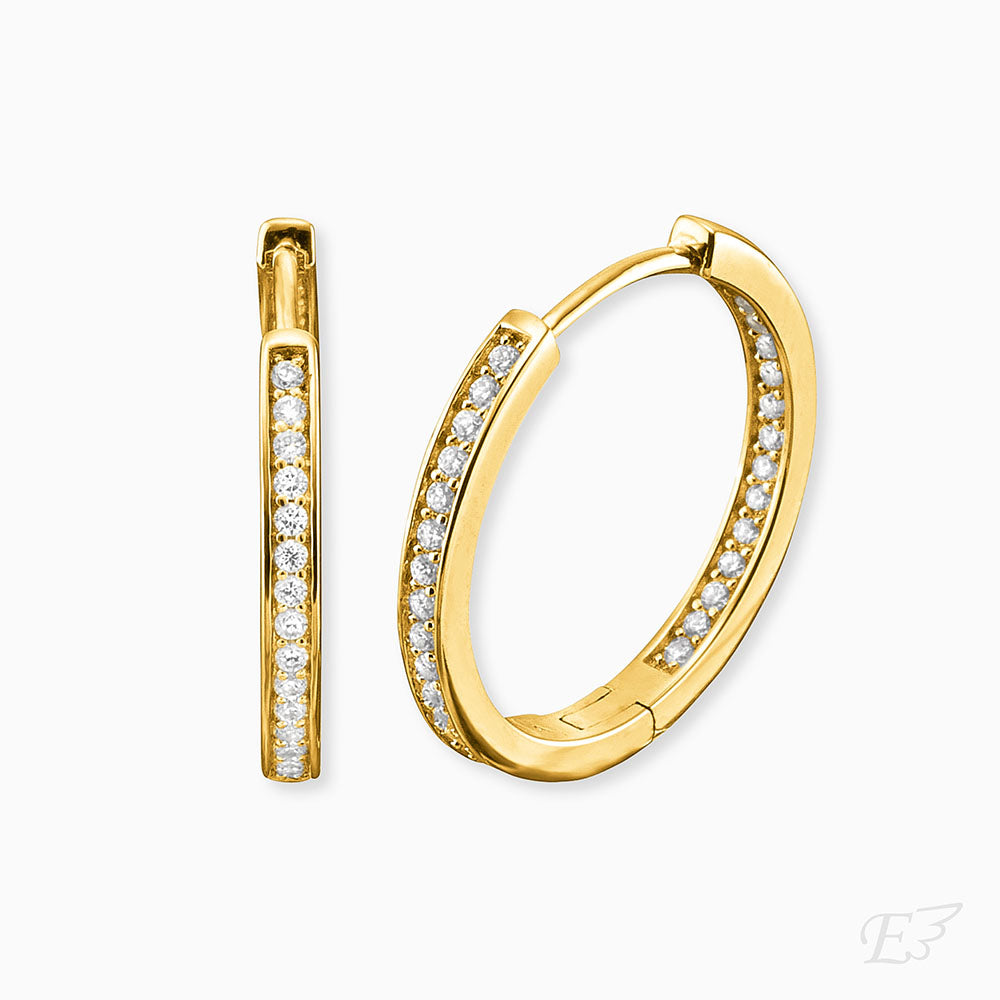 Creole 925er Silber Lisa Gold mit Zirkonia