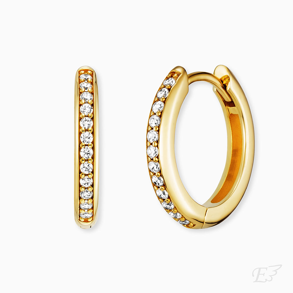 Creole 925er Silber Lola Gold mit Zirkonia