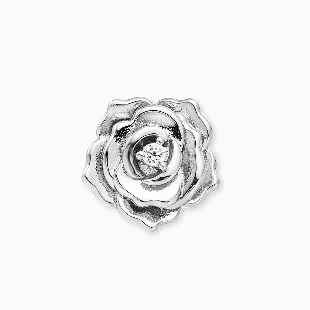 Ohrstecker 925er Silber Rose mit Zirkonia