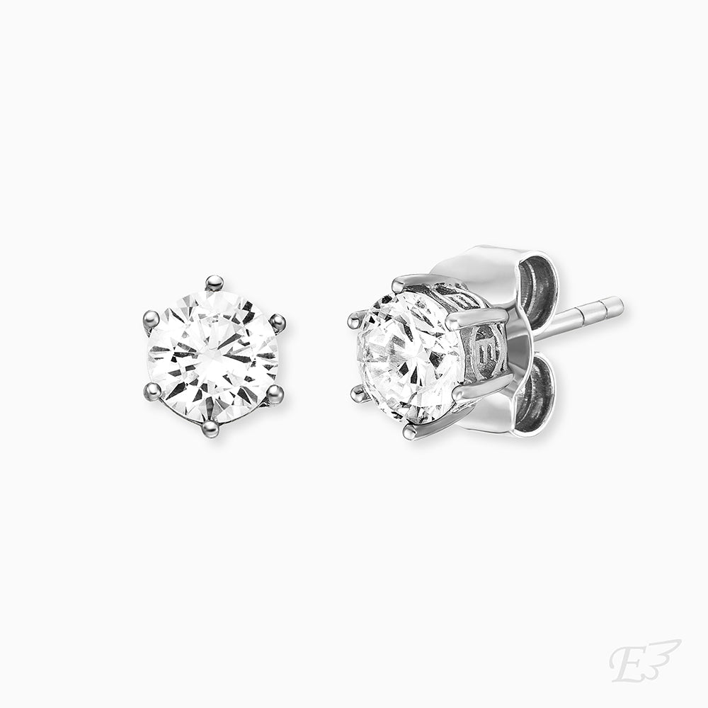 Ohrstecker 925er Silber Shiny mit Zirkonia 5mm