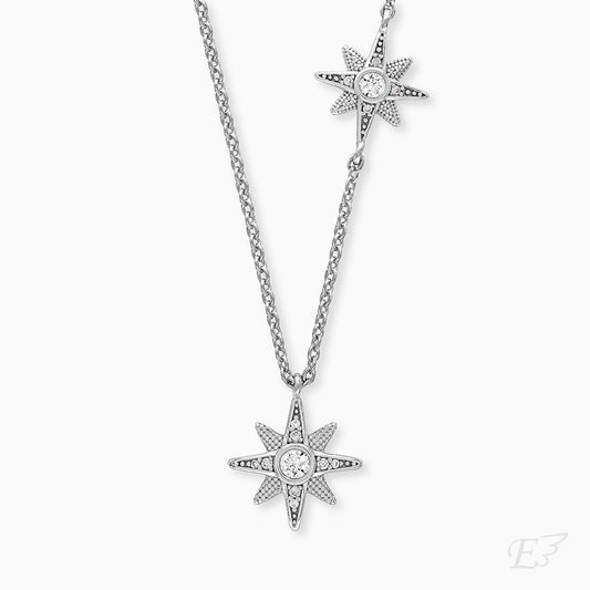 Halskette 925er Silber Sterne mit Zirkonia