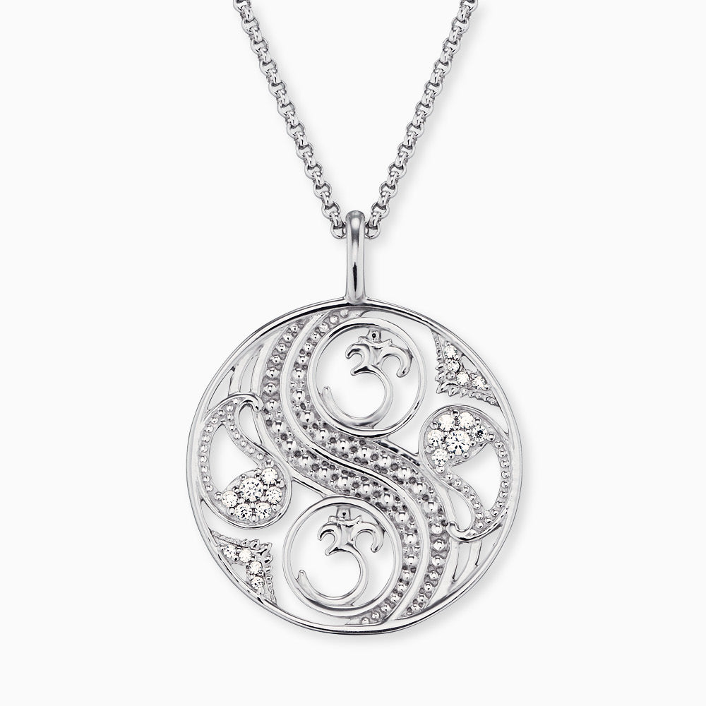 Halskette 925er Silber Balance mit Zirkonia