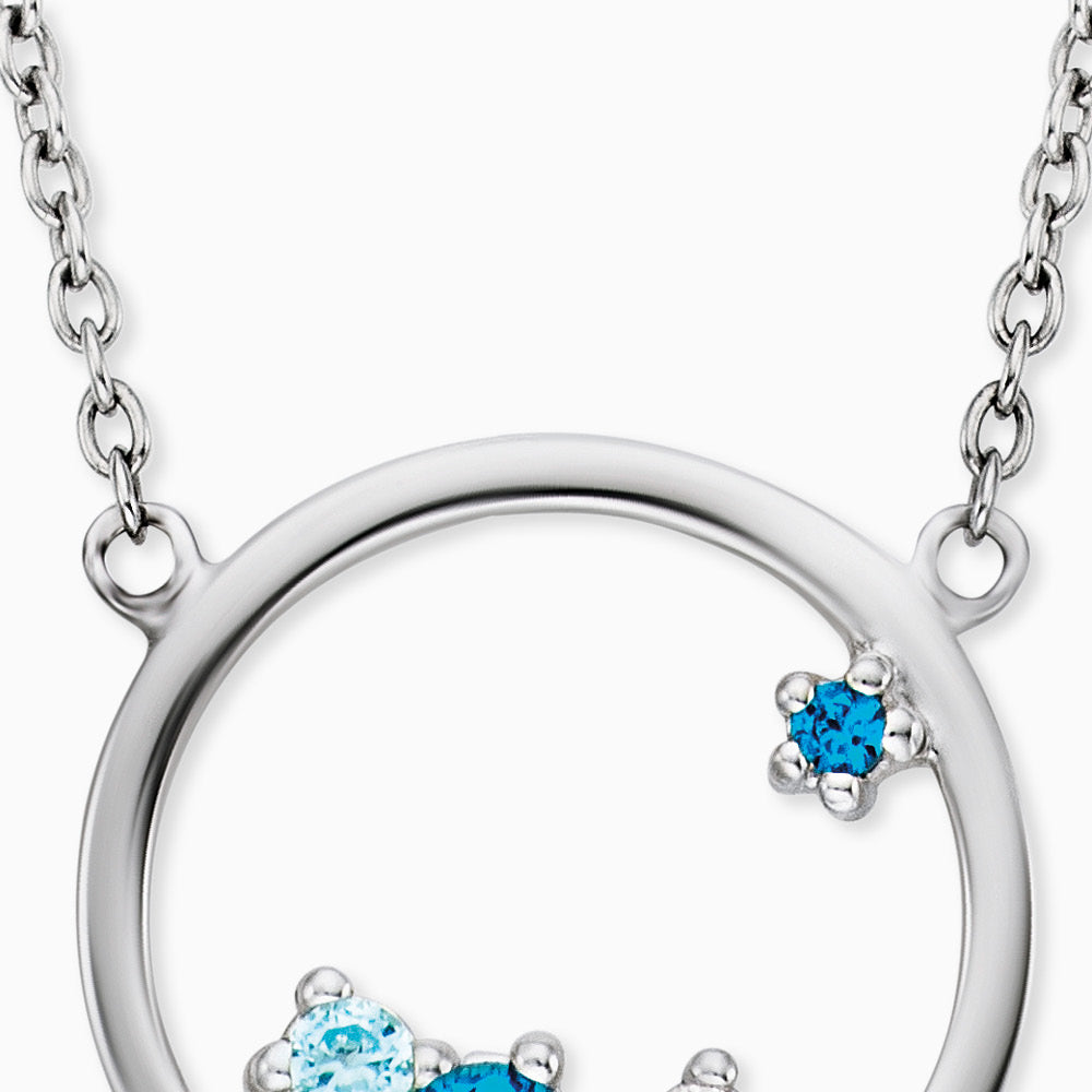 Halskette 925er Silber Cosmo mit Zirkonia Multicolor