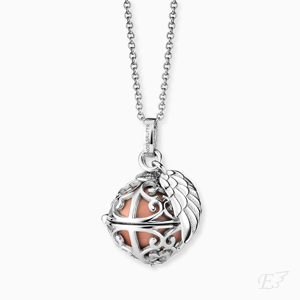 Halskette 925er Silber Engelsrufer mit Klangkugel Rosé Größe XS