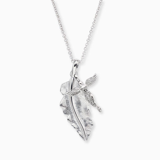 Halskette 925er Silber Schutzengel Feder