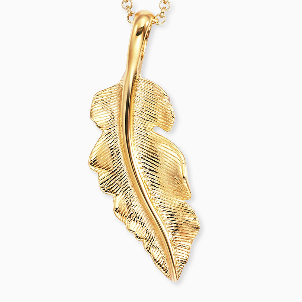 Halskette 925er Silber Feder Gold