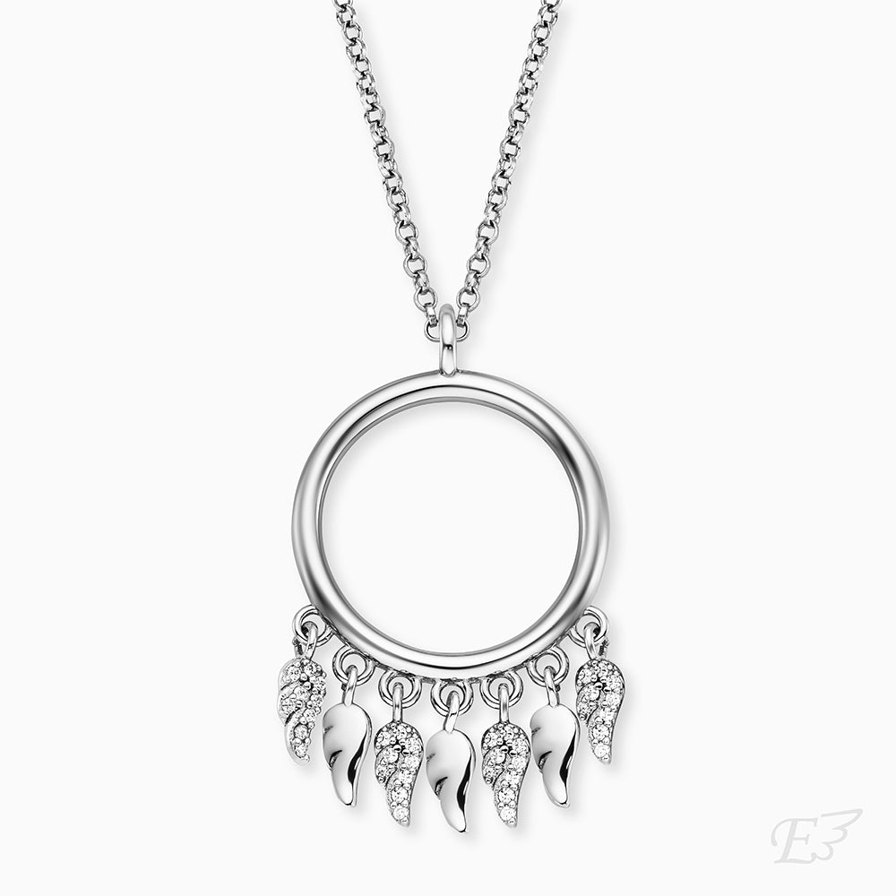 Halskette 925er Silber Flying Wings mit Zirkonia