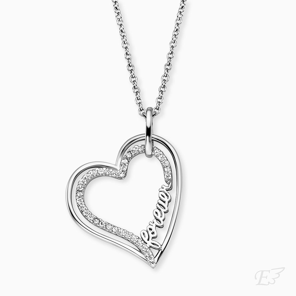 Halskette 925er Silber Forever mit Zirkonia