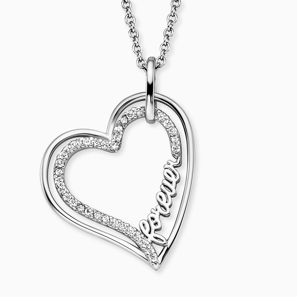 Halskette 925er Silber Forever mit Zirkonia