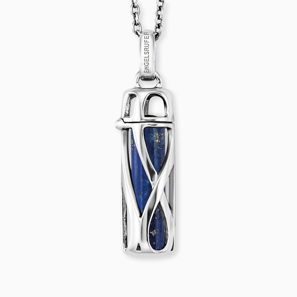 Halskette 925er Silber Powerful Stone mit Kraftstein Lapislazuli Größe S