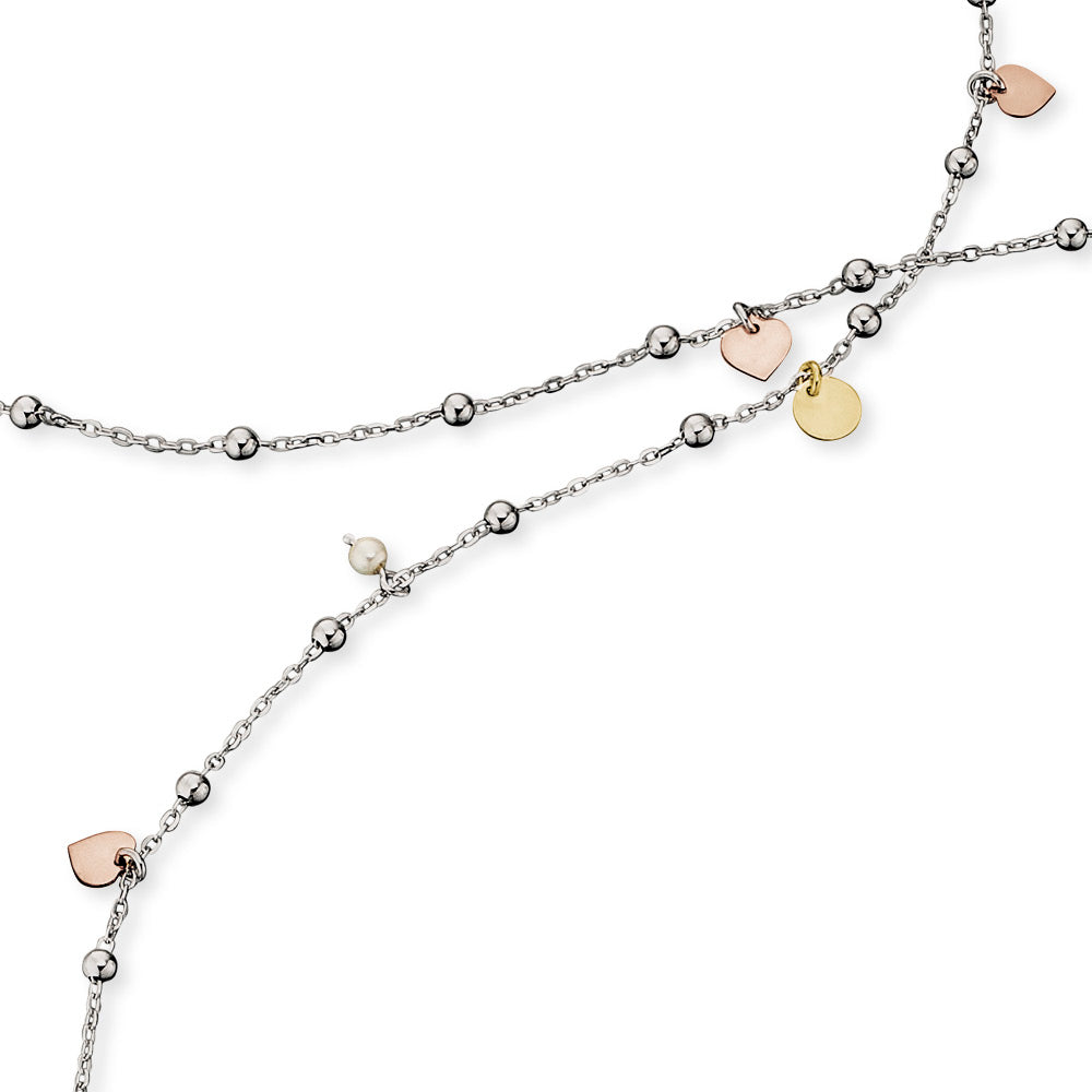 Halskette 925er Silber mit Muschelkernperlen
